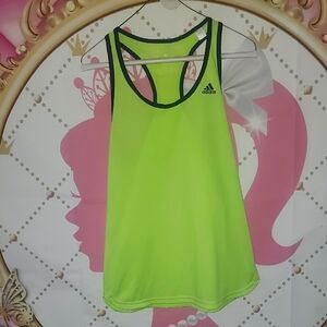 Adidas Yellow and Black Racerback Tank Top